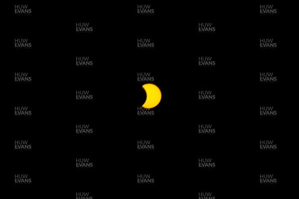 120826 - Solar Eclipse 2026 - Picture shows the Partial Solar Eclipse taking place in Wales