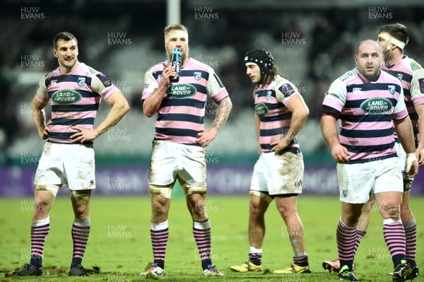 140117 - Pau v Cardiff Blues - European Rugby Challenge Cup - Sam Warburton, Jarrad Hoeata, Josh Navidi and Anton Peikrishvili of Cardiff Blues by Ben Evans/Huw Evans Agency