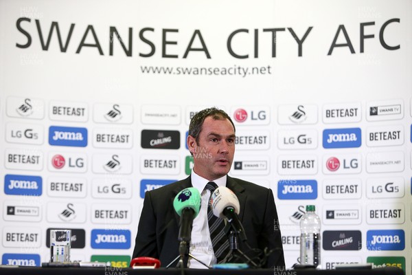 050117 - New Swansea City City Head Coach Paul Clement talks to the media at his first Press Conference by Chris Fairweather/Huw Evans Agency