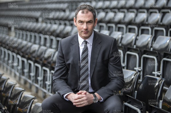 050117 - New Swansea City City Head Coach Paul Clement poses for pictures at his first Press Conference in the Liberty Stadium by Chris Fairweather/Huw Evans Agency