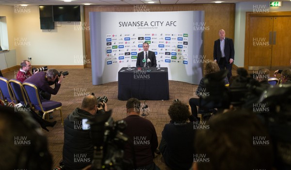 050117 - New Swansea City head coach Paul Clement during his first press conference at the Liberty Stadium by Gareth Everett