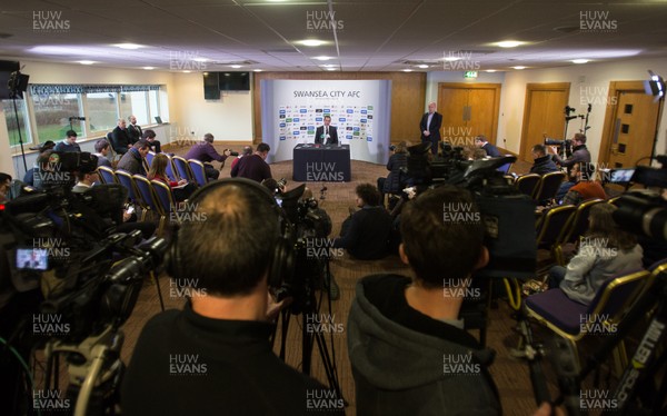 050117 - New Swansea City head coach Paul Clement during his first press conference at the Liberty Stadium by Gareth Everett