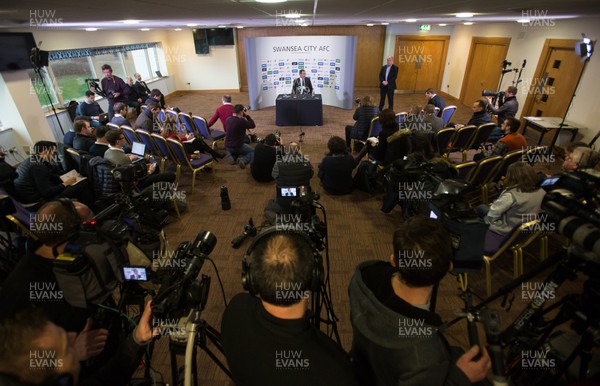 050117 - New Swansea City head coach Paul Clement during his first press conference at the Liberty Stadium by Gareth Everett