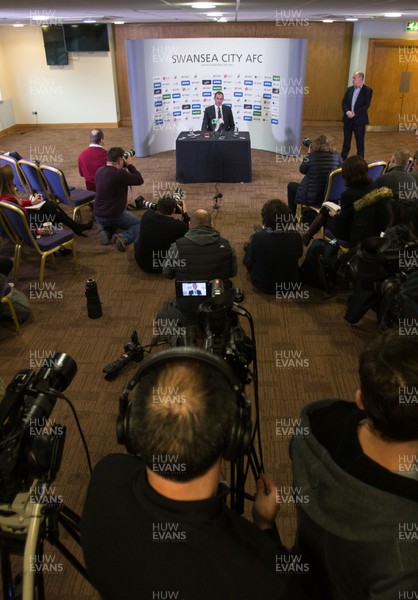 050117 - New Swansea City head coach Paul Clement during his first press conference at the Liberty Stadium by Gareth Everett