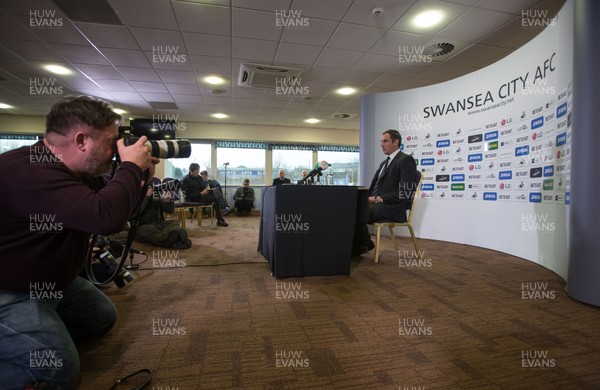 050117 - New Swansea City head coach Paul Clement during his first press conference at the Liberty Stadium by Gareth Everett