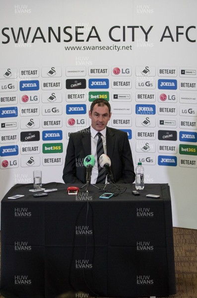 050117 - New Swansea City head coach Paul Clement during his first press conference at the Liberty Stadium by Gareth Everett