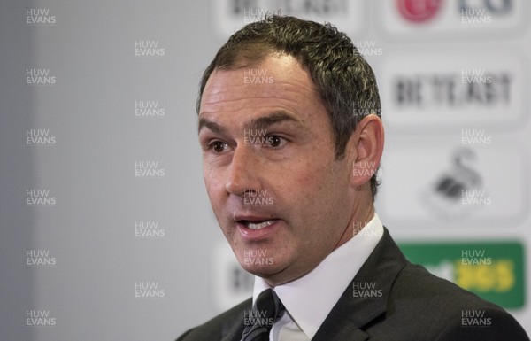 050117 - New Swansea City head coach Paul Clement during his first press conference at the Liberty Stadium by Gareth Everett