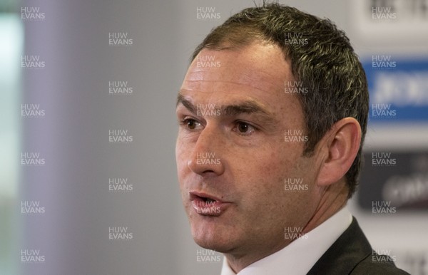 050117 - New Swansea City head coach Paul Clement during his first press conference at the Liberty Stadium by Gareth Everett