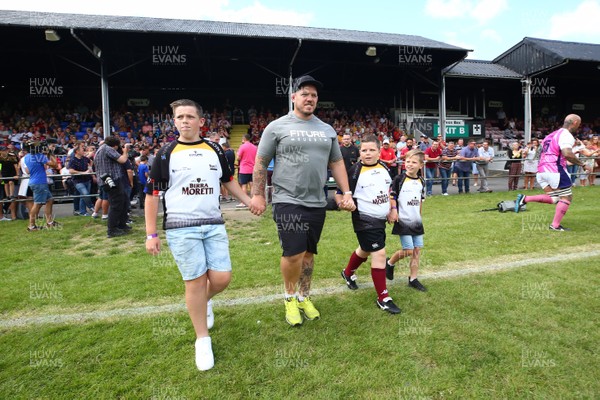 270719 - Paul James Testimonial -  Paul James leads out the players with his family to a near capacity Knoll 
