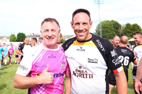 270719 - Paul James Testimonial -  Alan Bateman(L) and Mark Taylor after the final whistle as the Paul James Select XV take on A Classic Lions XV