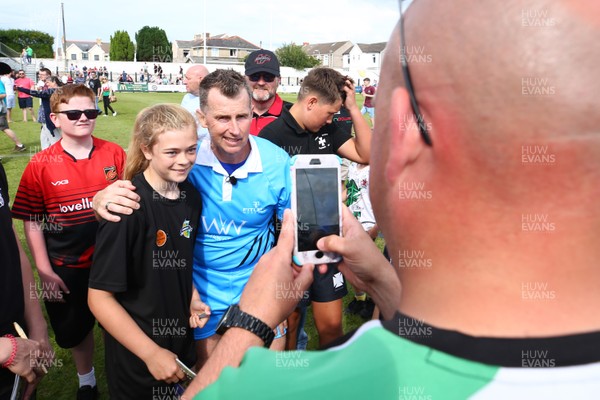 270719 - Paul James Testimonial -  Fans meet referee Nigel Owens after the final whistle as the Paul James Select XV take on A Classic Lions XV