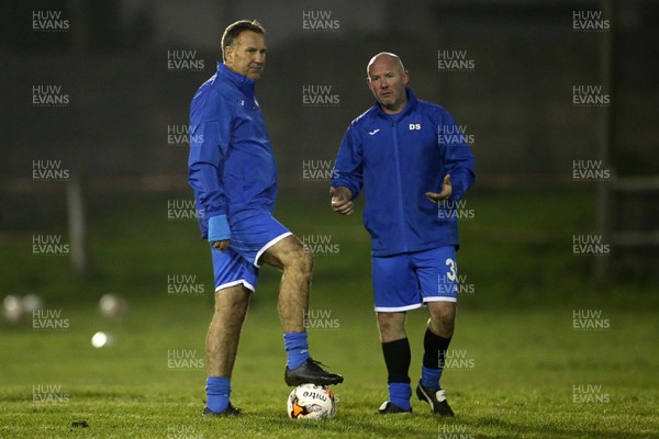 181017 - Caerau v Pontyclun - Welsh Football League Division 3 - Picture shows Paul Merson during the warm up