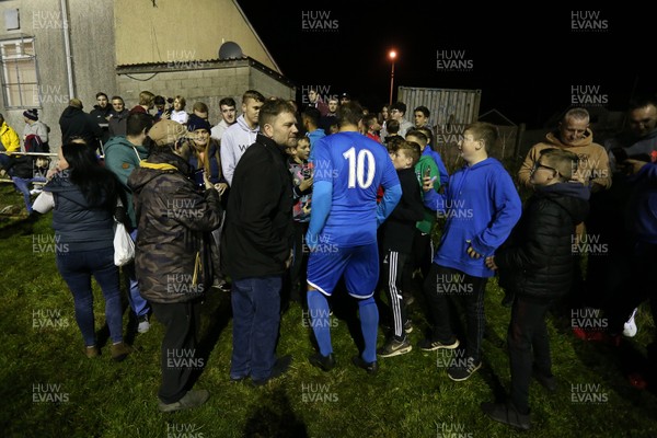 181017 - Caerau v Pontyclun - Welsh Football League Division 3 - Paul Merson has pictures with fans