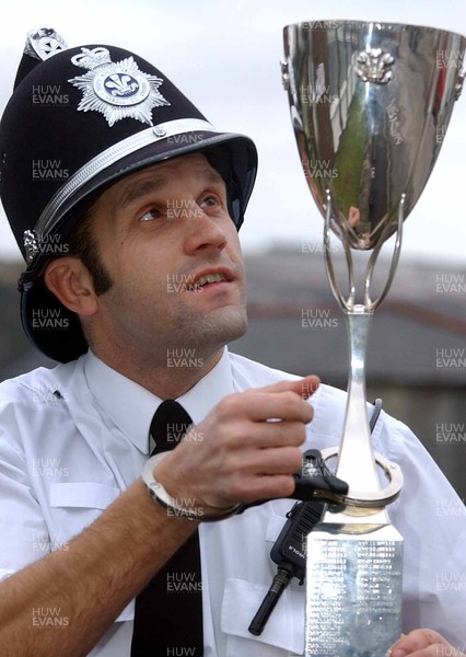 310103 - Acting Sergeant Paul Phillips, full back for Bedwas rugby club, with the Principality Cup 