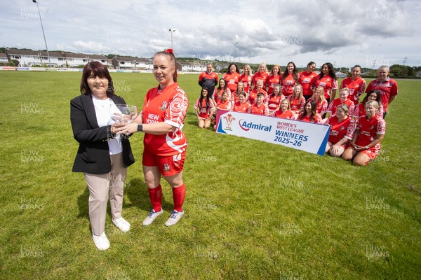 200626 - Pembroke RFC Ladies WRU National League West Presentation - Captain Jamie Moseley is presented the trophy by Delych Summons