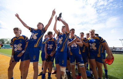 020526 - Penallta v Talywain, U18s Boys Club Bowl Final - Penallta celebrate as they win U18s Boys Club Bowl Final trophy