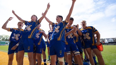 020526 - Penallta v Talywain, U18s Boys Club Bowl Final - Penallta celebrate as they win U18s Boys Club Bowl Final trophy