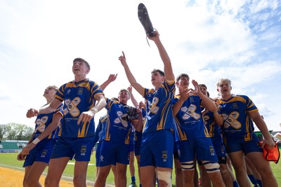 020526 - Penallta v Talywain, U18s Boys Club Bowl Final - Penallta celebrate as they win U18s Boys Club Bowl Final trophy