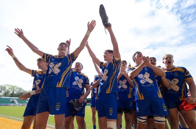 020526 - Penallta v Talywain, U18s Boys Club Bowl Final - Penallta celebrate as they win U18s Boys Club Bowl Final trophy