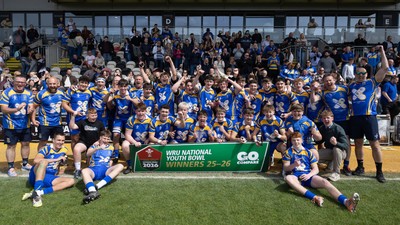 020526 - Penallta v Talywain, U18s Boys Club Bowl Final - Penallta celebrate as they lift the  U18s Boys Club Bowl Final trophy