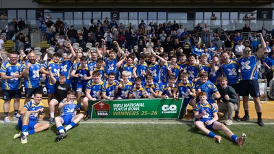 020526 - Penallta v Talywain, U18s Boys Club Bowl Final - Penallta celebrate as they lift the  U18s Boys Club Bowl Final trophy