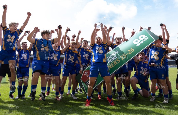 020526 - Penallta v Talywain, U18s Boys Club Bowl Final - Penallta celebrate as they lift the  U18s Boys Club Bowl Final trophy