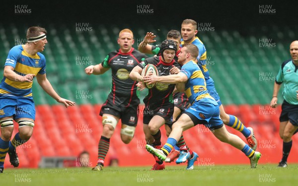 160417 - Penallta v Ystalyfera, WRU National Plate Final - Steffan Castle of Ystalyfera takes on the Penallta defence