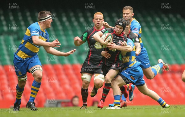 160417 - Penallta v Ystalyfera, WRU National Plate Final - Steffan Castle of Ystalyfera takes on the Penallta defence