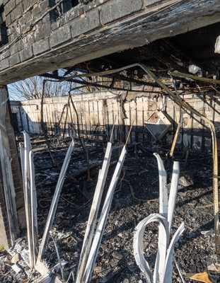 031225 - Penarth RFC Clubhouse Fire -  The Penarth RFC Clubhouse which was devastated by a recent fire