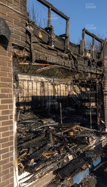 031225 - Penarth RFC Clubhouse Fire -  The Penarth RFC Clubhouse which was devastated by a recent fire