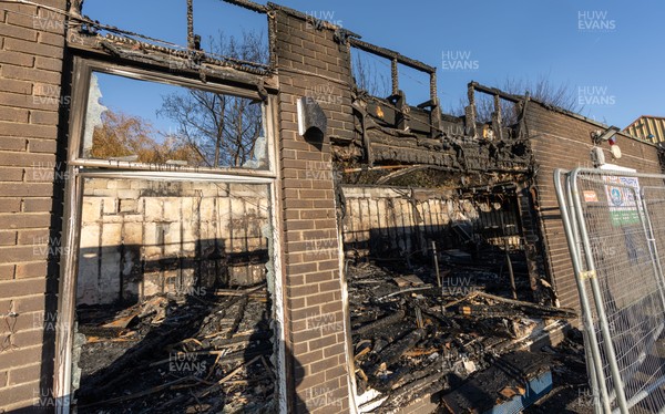 031225 - Penarth RFC Clubhouse Fire -  The Penarth RFC Clubhouse which was devastated by a recent fire