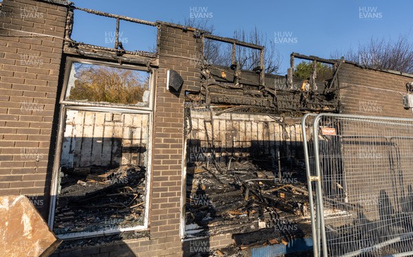 031225 - Penarth RFC Clubhouse Fire -  The Penarth RFC Clubhouse which was devastated by a recent fire