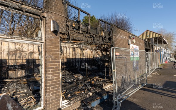 031225 - Penarth RFC Clubhouse Fire -  The Penarth RFC Clubhouse which was devastated by a recent fire