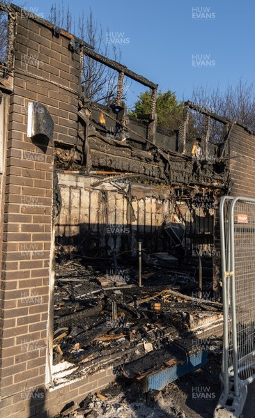 031225 - Penarth RFC Clubhouse Fire -  The Penarth RFC Clubhouse which was devastated by a recent fire