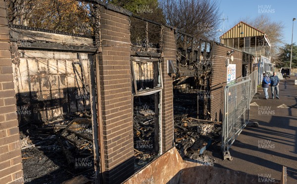 031225 - Penarth RFC Clubhouse Fire -  The Penarth RFC Clubhouse which was devastated by a recent fire