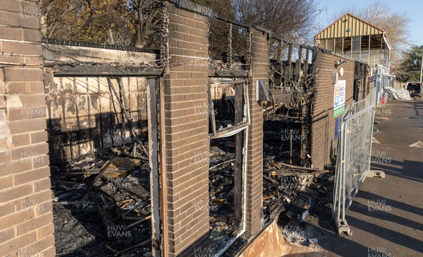 031225 - Penarth RFC Clubhouse Fire -  The Penarth RFC Clubhouse which was devastated by a recent fire