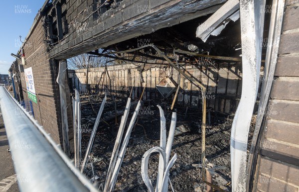 031225 - Penarth RFC Clubhouse Fire -  The Penarth RFC Clubhouse which was devastated by a recent fire
