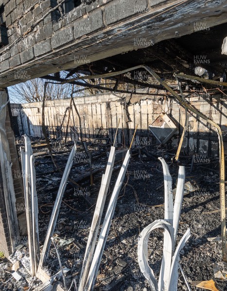 031225 - Penarth RFC Clubhouse Fire -  The Penarth RFC Clubhouse which was devastated by a recent fire