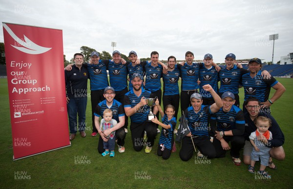 130817 - Penarth v Port Talbot Pirates, South Wales Premier League T20 Final - Port Talbot celebrate after winning the  T20 Final