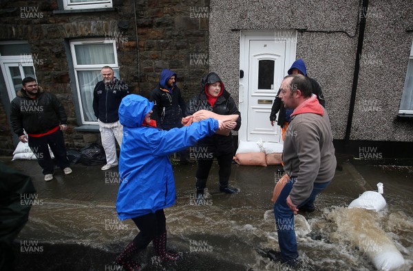 200220 - Picture shows further misery for residents in Pentre, South Wales as the flooding hits the area again this week 