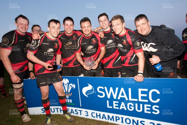 300413 - Pentyrch v Dowlais RFC, SWALEC League Div 3 South East - Dowlais celebrate after they are presented with the Div 3 South East trophy 