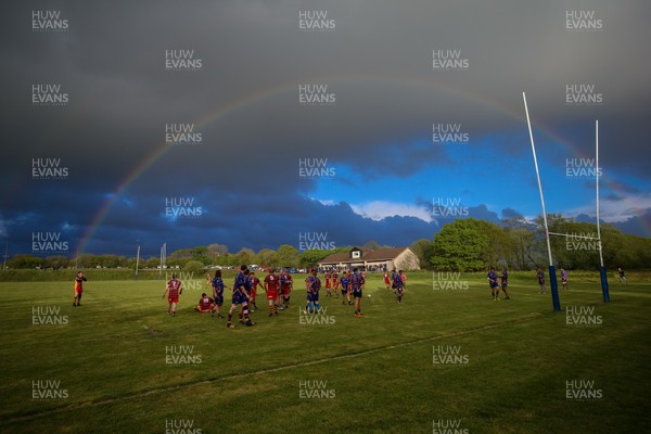 250419 - Penygroes v Cwmgwrach, WRU League 3 West Central C - A rainbow appears over Penygroes RFC as they win the League 3 West Central C title