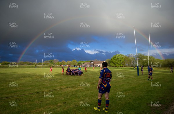 250419 - Penygroes v Cwmgwrach, WRU League 3 West Central C - A rainbow appears over Penygroes RFC as they win the League 3 West Central C title
