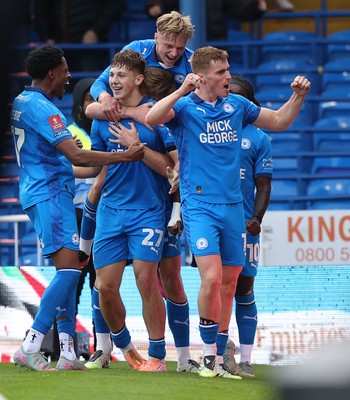 011125 - Peterborough United v Cardiff City - FA Cup First Round - Harry Leonard of Peterborough (27) celebrates scoring 1st goal of the match in front of home fans