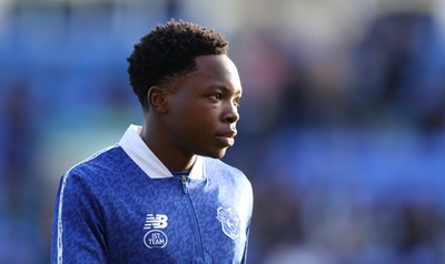 011125 - Peterborough United v Cardiff City - FA Cup First Round - Warm up…Dakarai Manfico of Cardiff