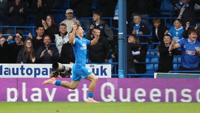 011125 - Peterborough United v Cardiff City - FA Cup First Round -  Harry Leonard of Peterborough celebrates his winning goal