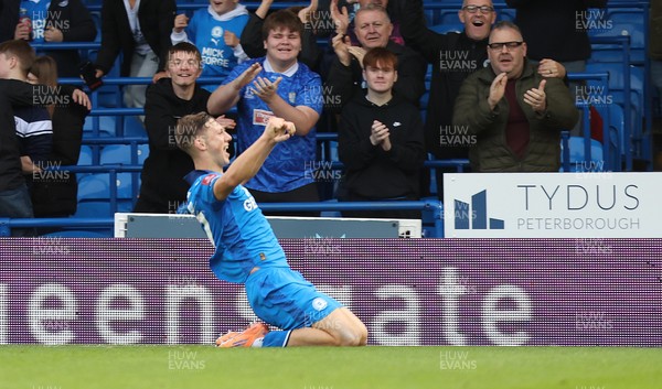 011125 - Peterborough United v Cardiff City - FA Cup First Round - Harry Leonard of Peterborough celebrates scoring 1st goal of the match in front of home fans
