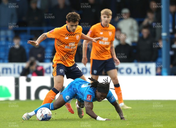 011125 - Peterborough United v Cardiff City - FA Cup First Round - Alex Robertson of Cardiff and Abraham Odoh of Peterborough 