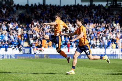 060426 - Peterborough United v Cardiff City - Sky Bet League 1 - Alex Robertson of Cardiff City celebrates scoring his sides first goal