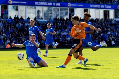 060426 - Peterborough United v Cardiff City - Sky Bet League 1 - Cian Ashford of Cardiff City takes a shot on goal 